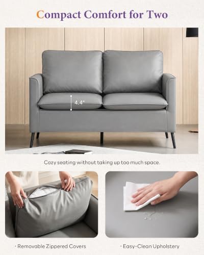 TYBOATLE Leather Loveseat Sofa and Accent Chair Set - Image 3
