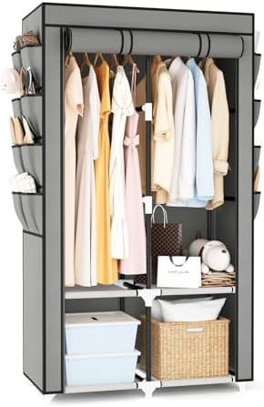 Portable Closet for Hanging Clothes, Portable Wardrobe Closet by BRFOYU