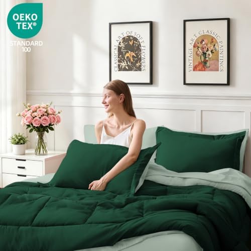 FUANNA Queen Comforter Set 7 Pieces, Reversible Bed Set, Soft Bed in a Bag - Image 6
