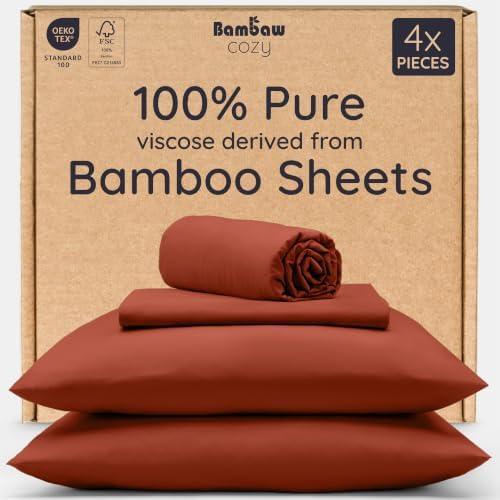 Bambaw 100% Viscose Derived from Bamboo Twin Sheets Sets – 4-Piece Twin Bed by Bambaw