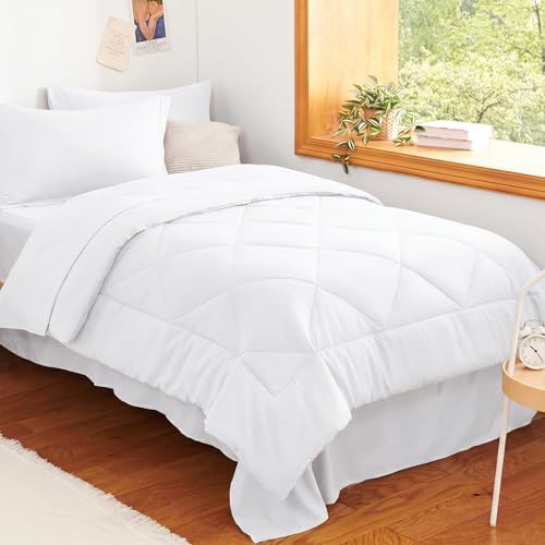 CozyLux Twin Comforter Set 68"x88" White by CozyLux
