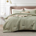 Bedsure Tea Green Oversized King Comforter Set, Soft Cationic Dyed 3 Pcs by BEDSURE