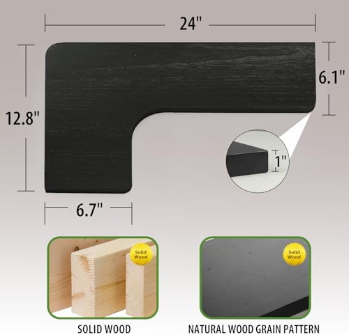Corner Floating Shelves 24 Inch Wall Mount Shelf Solid Wood - Image 3
