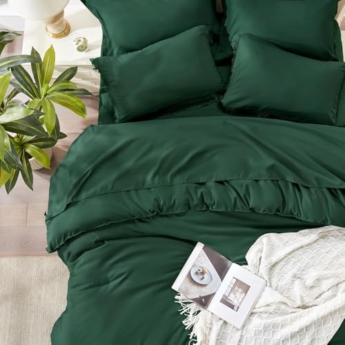 Andency Oversized King Comforter Set, 7 Pieces Emerald Green Bedding - Image 3