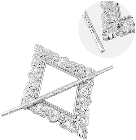 2 Pack Silver Rhombus Curtain Tiebacks, Square Drapery Holdbacks - Image 3