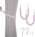 NICEEC 2 Pack Natural Cotton Rope Curtain Tiebacks Elegant Boho Style by NICEEC