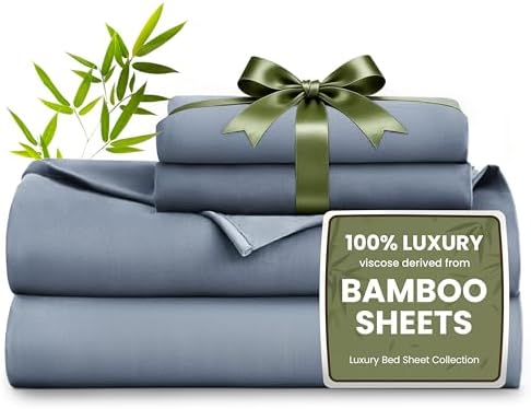 Love's cabin 100% Rayon Derived from Bamboo, King Size Sheet Set, 4 Pieces by Lovescabin