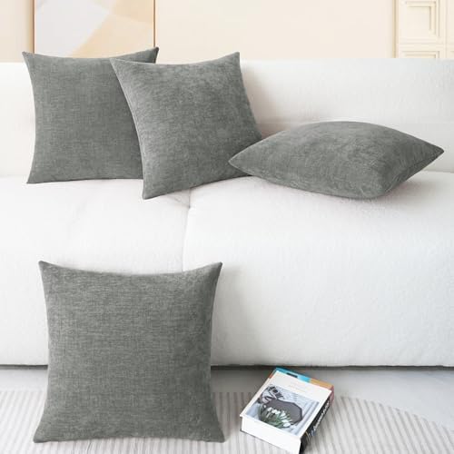 CaliTime Decorative Couch Throw Pillow Covers 18 X 18 Inches Medium Grey - Image 6