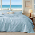 Bedsure King Size Quilt, Lightweight Comforter Set, Sky Blue Bedspread by BEDSURE