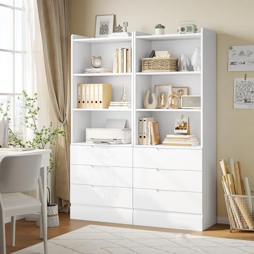 DICTAC 73.23'' Tall Storage Cabinet Bookcase - Image 4