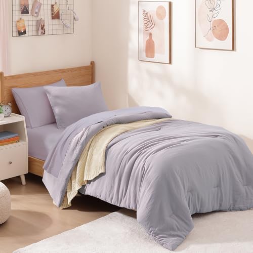 Twin XL Comforter Set- 5 Pieces Prewashed Bed in a Bag Twin Bedding Sets - Image 2