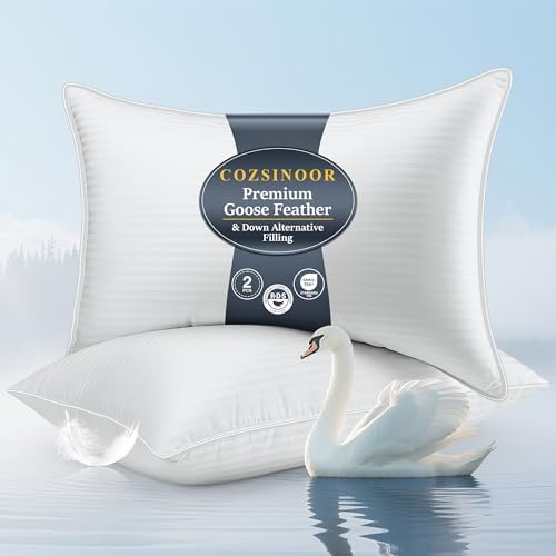 COZSINOOR Goose Feather Pillows Queen Size by COZSINOORBEDDING