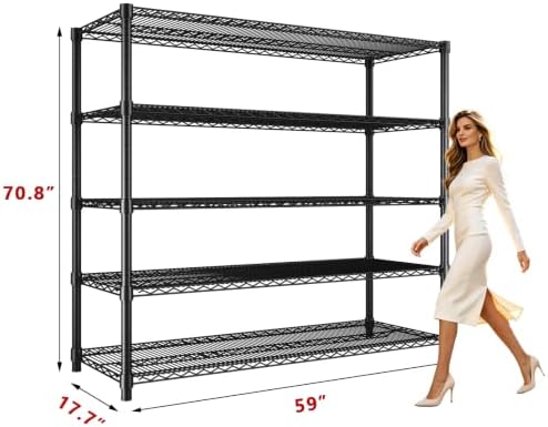 Garvee 70.8" H Storage Shelves 5-Tier Garage Shelving Adjustable - Image 3