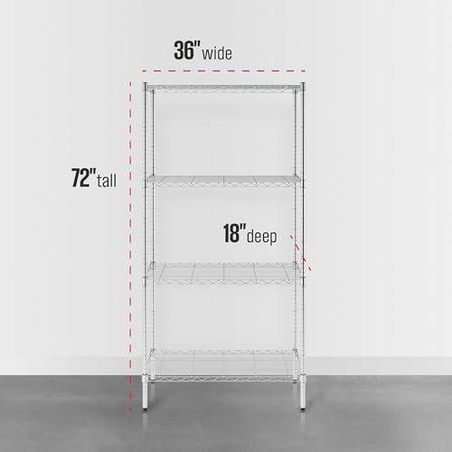 SafeRacks 4-Tier NSF Wire Shelving Unit, No Wheels - Image 3