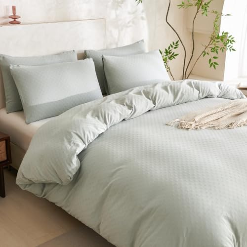 King Size Comforter Set Sage Green Polka Dots 100% Soft Washed Microfiber - Image 4