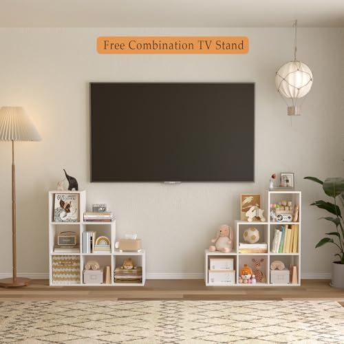 OSCHF Ladder Cube Storage Bookcase, 6-Cube Corner Shelf - Image 5