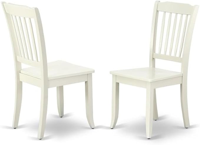 East West Furniture LGDA7-LWH-W 7 Piece Dining Table Set Consist of a Rectangle Dining Room Table with Butterfly Leaf and 6 Wood Seat Chairs, 42x84 Inch, Linen White