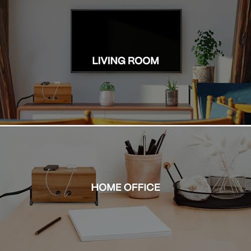 COREMINDED Extra Large Cable Management Box, Wood Cord Hider Box & Organizer - Image 6
