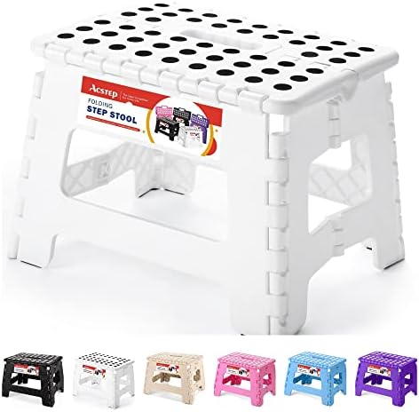 9 Inch Folding Step Stool for Kids and Adults, Holds 300 lb by ACSTEP