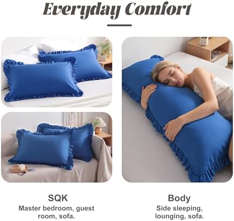 BEDSUM Queen Ruffled Pillow Shams - Image 4