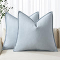 MIULEE Decorative Linen Pillow Covers 16x16 Inch Light Blue by MIULEE