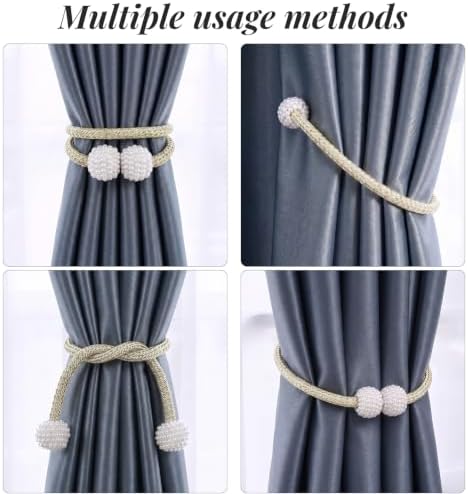 6 Pack Grey Magnetic Curtain Tiebacks - Image 2