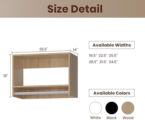 ROOMTEC 25.5" Tall Hanging Closet Unit, Modular Closet System - Image 2