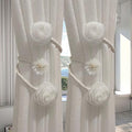 2 Pack of Curtain Tiebacks, Elegant Rose Flower Curtain Buckle, Handmade by YAOPEL