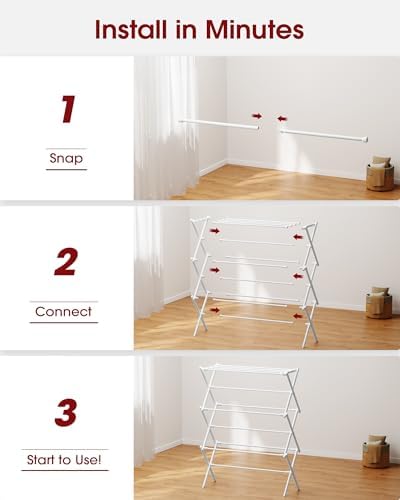 Foldable 3-Tier Clothes Drying Rack 37.4" H - Image 5