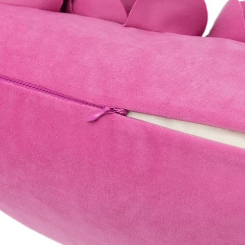 JWH 3D Flower Throw Pillow Cover, Hot Pink, 12x20 Inch - Image 6