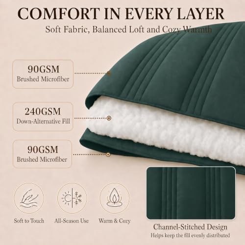 CozyLux Full Size Comforter Sets Forest Green - Image 3