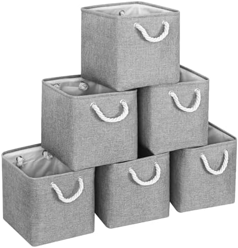 11 inch Cube Storage Bin with Handles 6 Pack by SimplifySpaceSimplifyLife