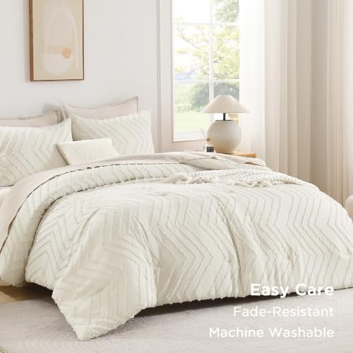 Andency Ivory Oversized Super King Comforter Set 120x120 Extra Large - Image 4
