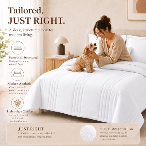CozyLux King Size Comforter Set White - Image 4