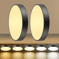 Flush Mount Ceiling Light Fixtures Black LED Dimmable 5CCT 12In 24W 2Pack by HLinghtnet