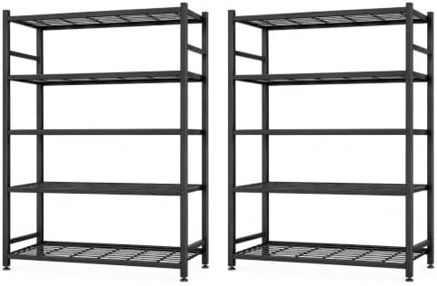 2-Pack Storage Shelves, 5-Tier Metal Shelving Unit by Unknown