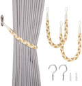 NICEEC 2 Pack Natural Cotton Rope Curtain Tiebacks Elegant Boho Style by NICEEC
