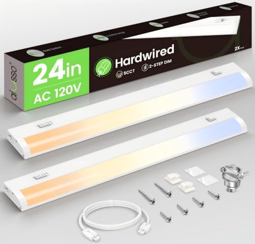 ALUSSO Hardwired 120V Under Cabinet Lighting 24 Inch Counter Kitchen Closet by ALUSSO
