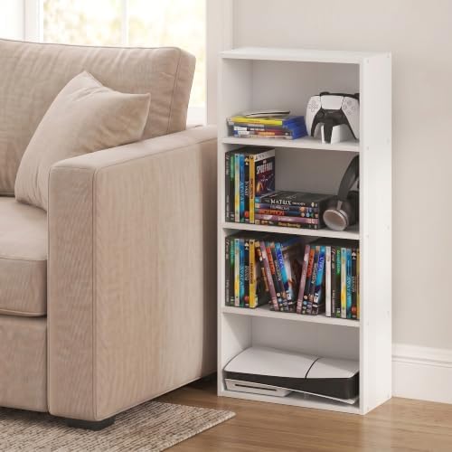 Furinno Basic DVD Shelf, 4-Tier CD Rack, Media Shelf - Image 5