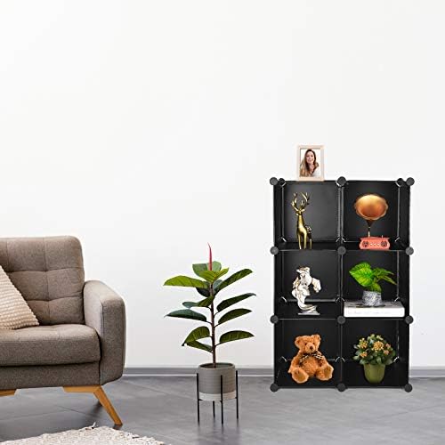 Cube Storage Organizer, 6-Cube DIY Plastic Closet Cabinet Modular Bookcase - Image 2