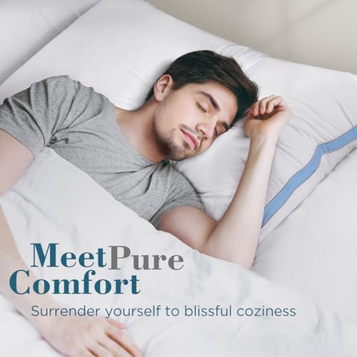 viewstar King Size Pillows Set of 2, Firm Support, Light Blue - Image 2