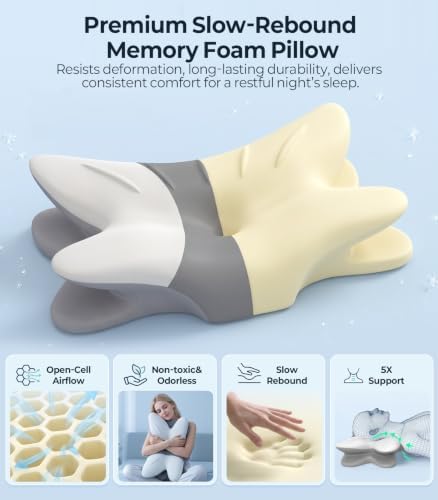 Cervical Neck Pillow for Pain Relief, Cooling Memory Foam - Image 6