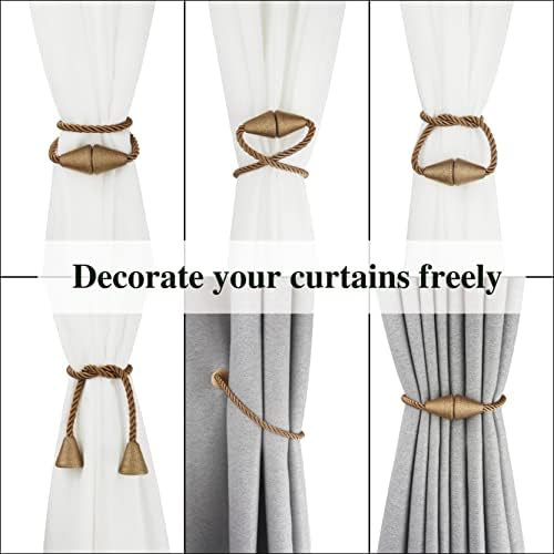 6 Pack Magnetic Curtain Tiebacks Rope Modern Handmade Curtain Tie Backs - Image 5