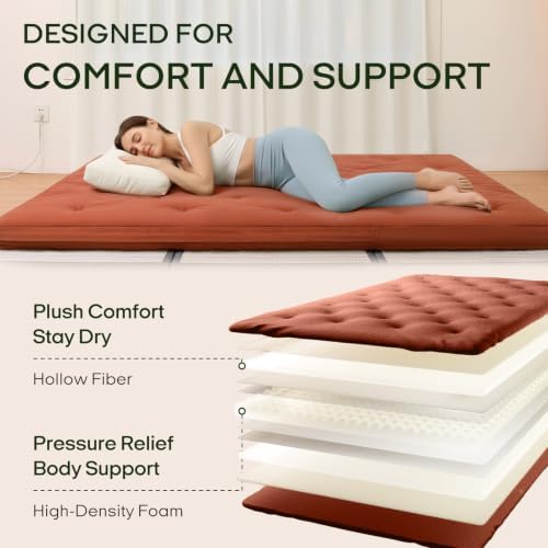 ZonLi Japanese Floor Futon Mattress 100% Cotton Cover Foldable Portable - Image 3