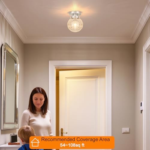 Semi Flush Mount Ceiling Light Fixtures, Vintage Globe Glass Ceiling Light - Image 2