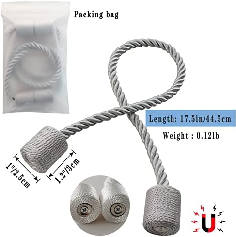 Magnetic Curtain Tiebacks Decorative Holdbacks Rope Tie Back Drapes Hangtty - Image 2