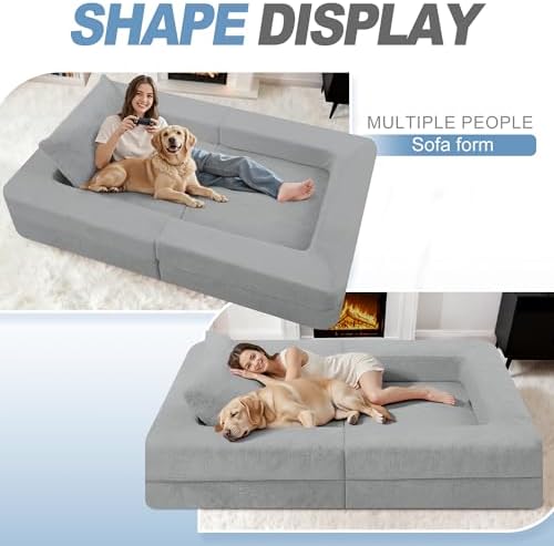 Futon Sofa Bed with Pillow, 3-in-1 Sleeper Sofa Bed with Removable Cover - Image 5