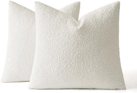 MIULEE 20x20 Decorative Boucle Couch Pillow Covers White - Image 6