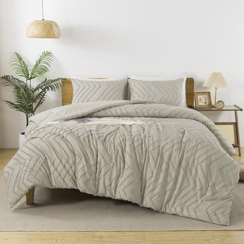 Andency Oatmeal Oversized Super King Comforter Set 120x120 Extra Large by Andency
