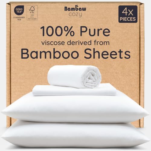 Bambaw 100% Viscose Derived from Bamboo Sheets Full Size Set – 4pcs Cooling by Bambaw
